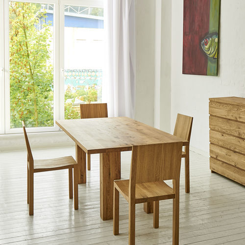 Contemporary dining table - DUCK - vitamin design - oak / solid wood / ash