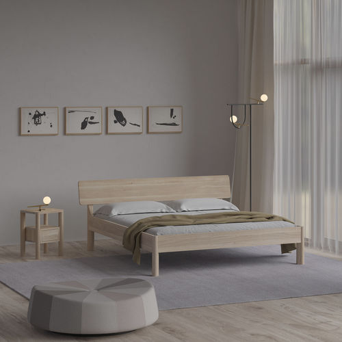 Double bed - MOLLIS - vitamin design - contemporary / with headboard / solid wood