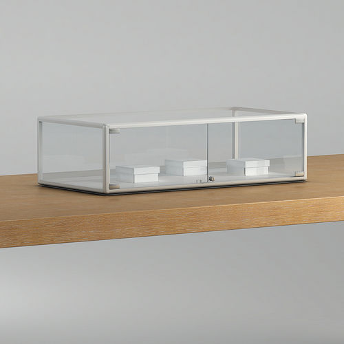 Contemporary display case - 1/TP - Italvetrine - countertop / tempered glass / aluminum