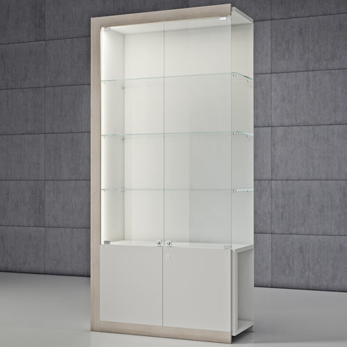 Contemporary display case - QF/CA - Italvetrine - tempered glass / maple / rosewood