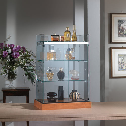 Contemporary display case - 190/F - Italvetrine - countertop / tempered glass / wooden
