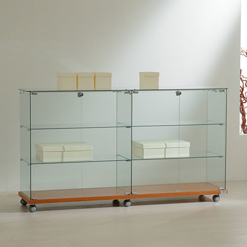 Contemporary display case - 16/90 - Italvetrine - freestanding / tempered glass / wenge
