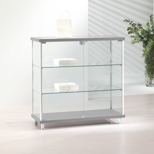 Contemporary display case - 93/B - Italvetrine - freestanding / tempered glass / wooden