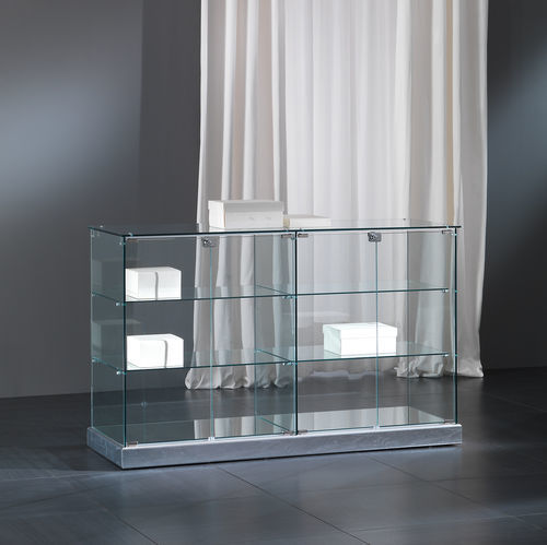 Contemporary display case - 14/B - Italvetrine - tempered glass / synthetic leather / viewable
