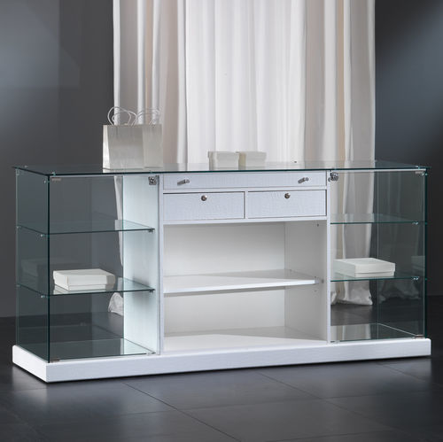 Contemporary display case - 18/B - Italvetrine - tempered glass / synthetic leather / viewable