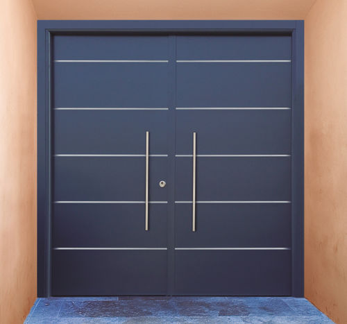 Galvanised steel door - INSERT - Andreu Barberá, S.L. - entry / sheet steel / swing