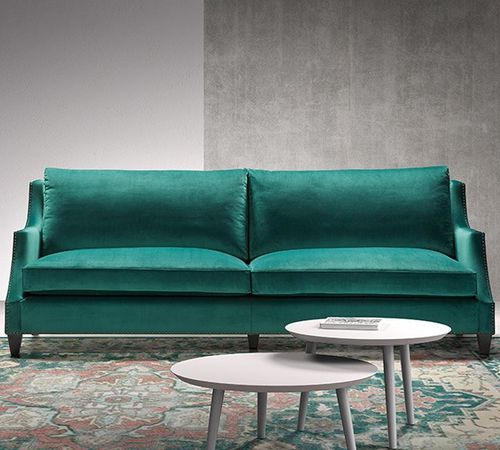 Traditional sofa - VIENNA - MANUEL LARRAGA - fabric / gray / green
