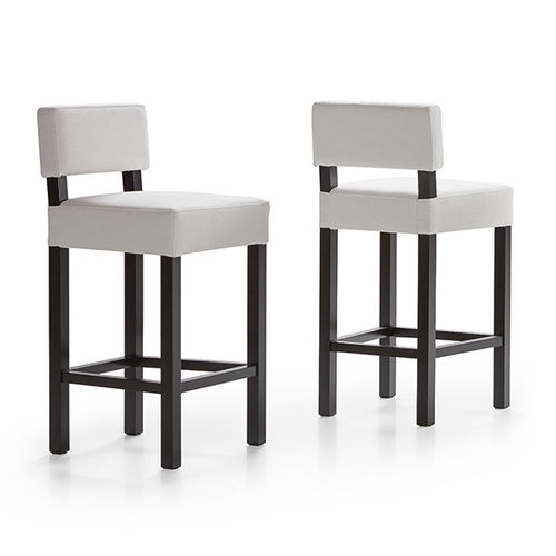 Contemporary bar chair - JAZZ - MANUEL LARRAGA - indoor / fabric / wooden base