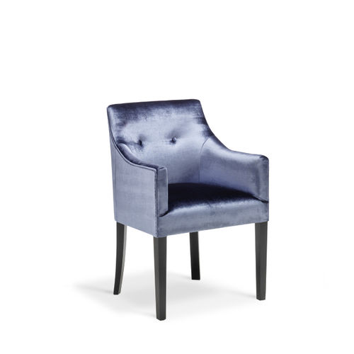 Traditional dining chair - LUX - MANUEL LARRAGA - indoor / fabric / wooden base