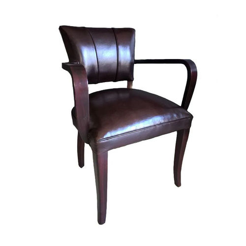 Traditional office armchair - Berlin - ClubSpirit - leather / beech / handmade