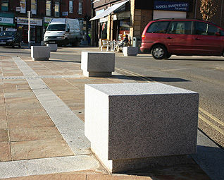 Security bollard - Architectural Street Furnishings - granite / high