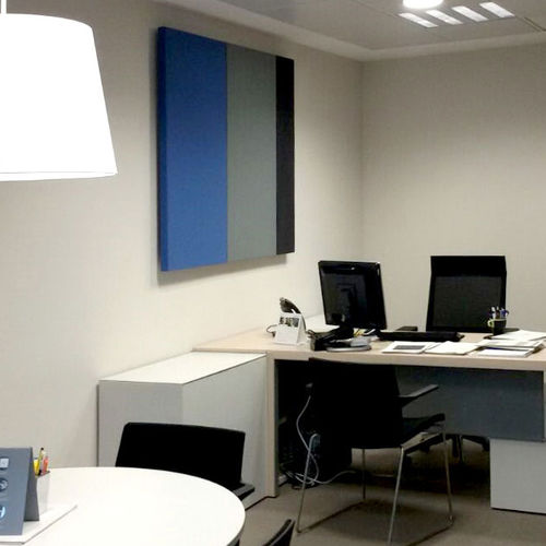 Wall-mounted acoustic panel - Dynamobel - fabric / rectangular / fabric look
