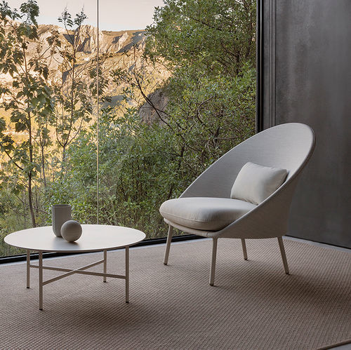 Contemporary armchair - TWINS - expormim - fabric / aluminum / with removable cushion