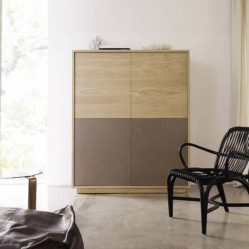 High sideboard - BASIC - expormim - contemporary / lacquered wood / oak