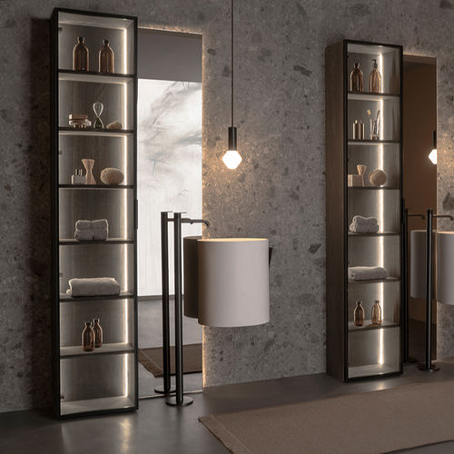Contemporary bathroom cabinet - ST923CA - Inbani - oak / high