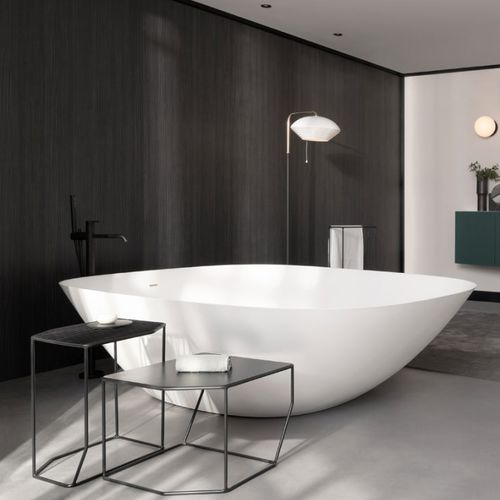Free-standing bathtub - FM011 - Inbani - Solid Surface / white