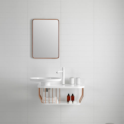 Wall-hung washbasin cabinet - BW030 - Inbani - metal / contemporary / with mirror