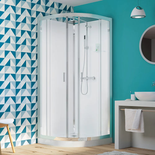 Glass shower cubicle - Eden R80 et R90 - Kinedo - with pivot door / square / thermostatic