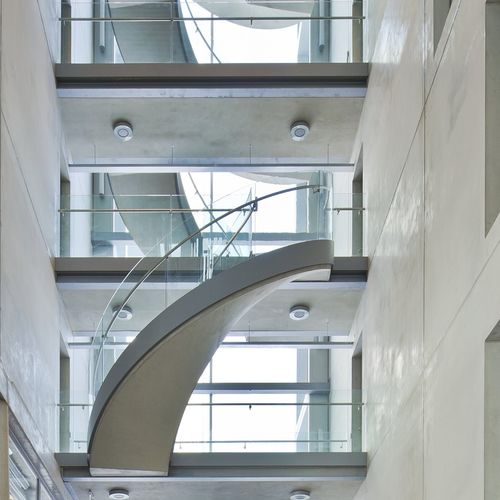 Glass railing - PORT CITY, ROTTERDAM  - EeStairs - with panels / indoor / for stair