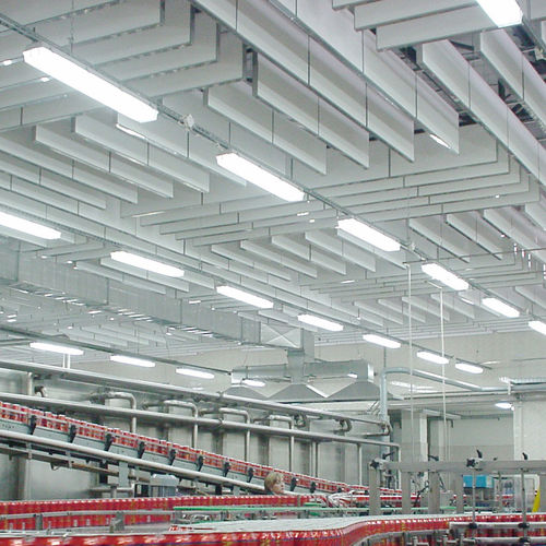 Steel acoustic baffle INDUSTRIAL™ ROCKFON stone wool / hanging