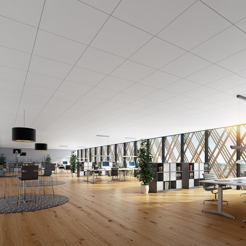 Stone wool suspended ceiling - BLANKA® - ROCKFON - tile / panel / acoustic