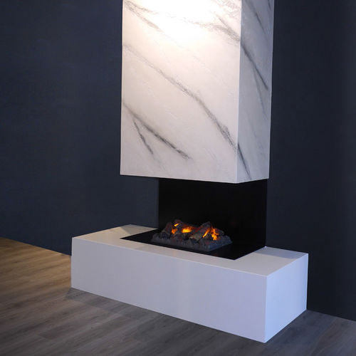 Electric fireplace - TRILATO COMPATTO ACQUA - MAISONFIRE - floor-mounted / free-standing / island