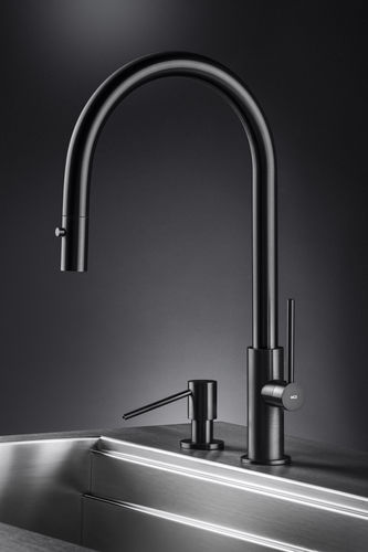 Countertop mixer tap - SPIN D - MGS Progetti - stainless steel / kitchen / 1-hole
