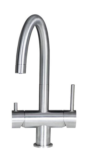 Countertop mixer tap - VELA DF - MGS Progetti - stainless steel / kitchen / 1-hole