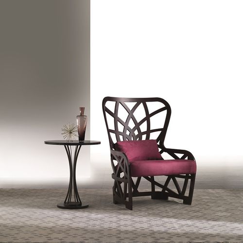 Contemporary armchair - PO70 GALILEO - CARPANELLI - fabric / wooden