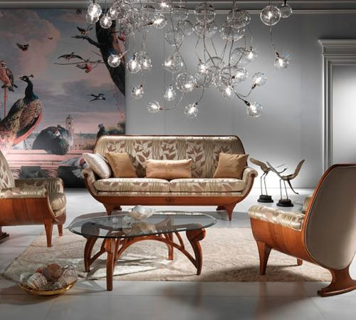 Traditional sofa - DI02 CONFORT  - CARPANELLI - fabric / beige / wooden