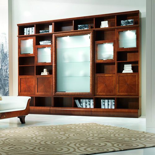 Free-standing bookcase - VL27 POIS - CARPANELLI - traditional / walnut / solid wood