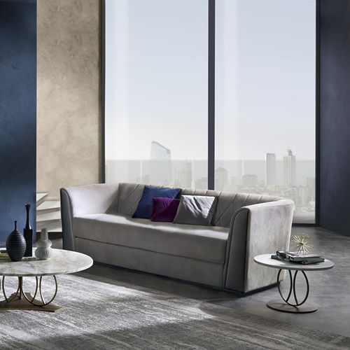 Contemporary sofa - DI41 MADISON - CARPANELLI - fabric / leather / gray