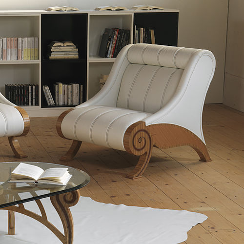 Traditional armchair - PO21 GLAMOUR - CARPANELLI - fabric / walnut / white