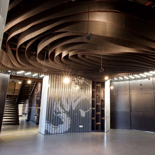 False ceiling decorative panel - JACKIE CHAN INTERNATIONAL (SH) HQ. - Miniwiz S.E.D. Co. Ltd. - wall-mounted / made from recycled materials / plastic