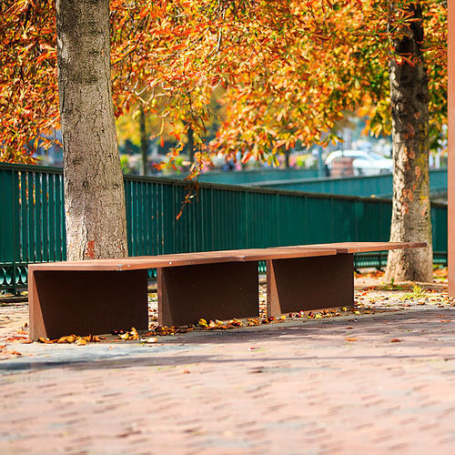 Contemporary public bench - Coutier Industrie - COR-TEN® steel / without backrest / without armrests