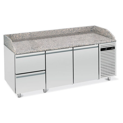 Pizza prep table - L6  - Mercatus S.A. - stainless steel / granite / granite