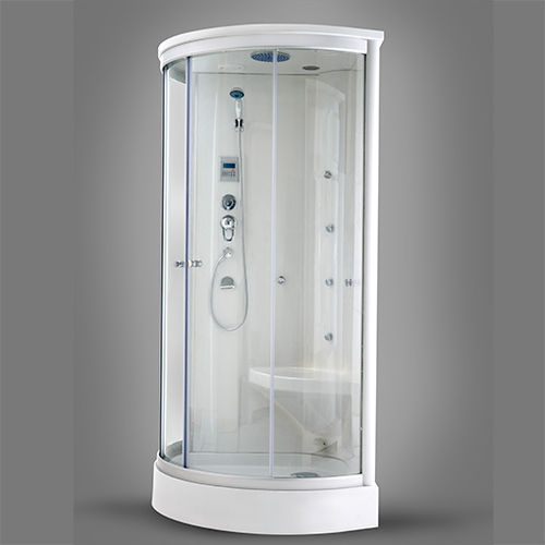 Steam shower cubicle - BARI - Awal Bathsystem - glass / with hinged door / circular