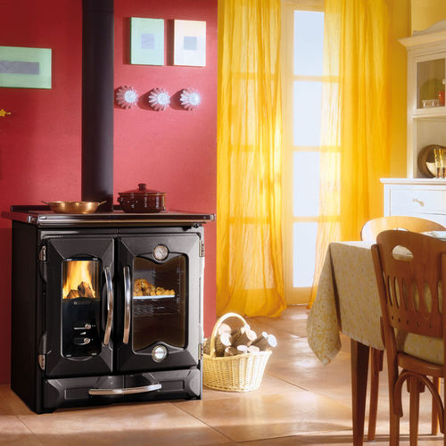 Wood range cooker - MAMY - La Nordica-Extraflame - black / cast iron / enameled