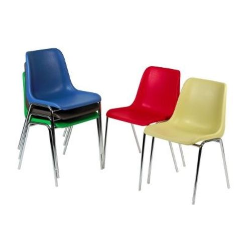 Contemporary chair - CCP - Caray collectivites - indoor / plastic / chromed metal base