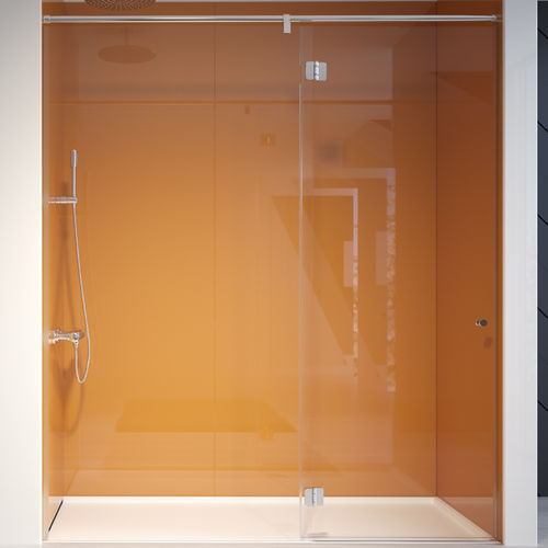 Swing shower screen - ANNA VANIA - Lasser, S.A. - for alcoves / tempered glass