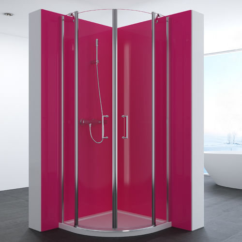 Swing shower screen - NOVA TERRA - Lasser, S.A. - semicircular / corner / tempered glass