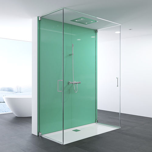 Pivoting shower screen - ALBA: DUBBO + PERTH - Lasser, S.A. - tempered glass