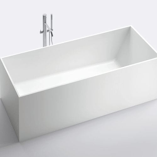 Free-standing bathtub - BRICK - Milldue - ceramic / white
