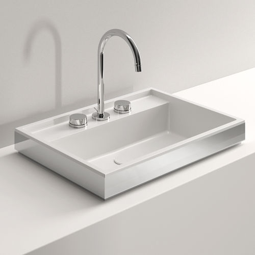 Countertop washbasin - DETROIT 62 - Milldue - steel / rectangular / contemporary