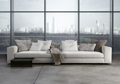 Modular sofa - SQUARE LINE - art nova srl - white / beige / fabric