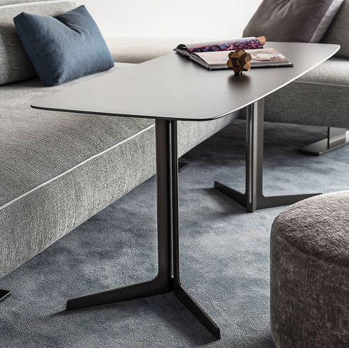 Contemporary sideboard table - FILIPH - ART NOVA - leather / marble / metal base