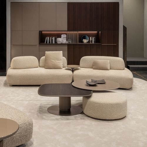 Contemporary coffee table - DYNAMIC+ - ART NOVA - metal / leather / stone