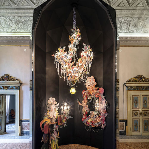 Baroque style chandelier - OMNIA VINCIT AMOR - LASVIT - blown glass