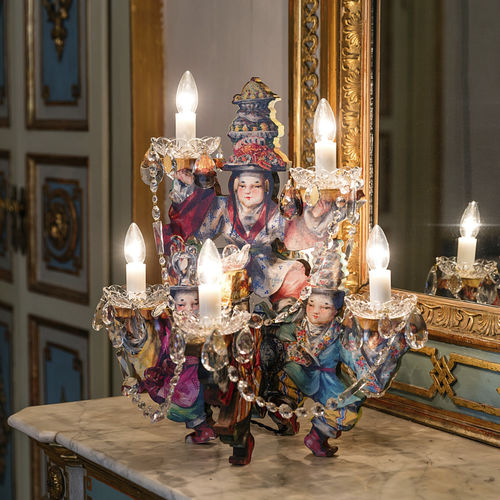 Table lamp - OMNIA VINCIT AMOR - LASVIT - blown glass / Baroque style / corded