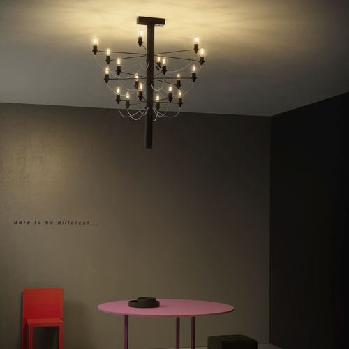 Contemporary chandelier - SCAR - Vesoi - brass / iron / commercial
